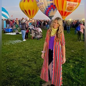 Pinstripe colorful long duster